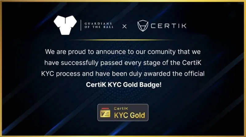 Awarded the CertiK KYC Gold Badge